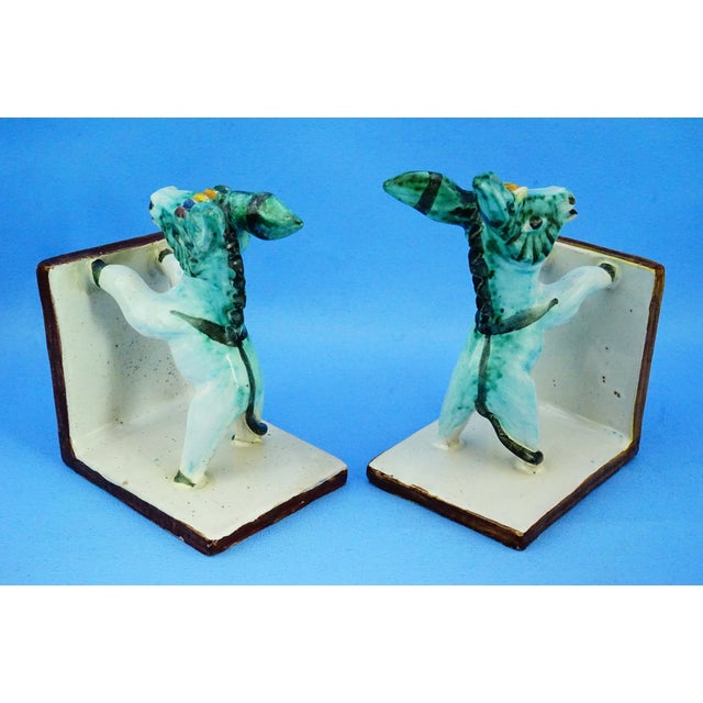 Ceramic Dölker School Sculptural Ceramic Donkey Bookends from Cas Vietri Solimene, 1940s, Set of 2 For Sale - Image 7 of 18