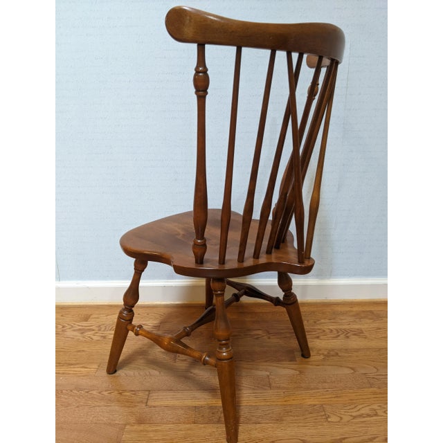 1970s Ethan Allen Maple Heirloom Nutmeg Brace Windsor Dining Chairs - Set of 4 For Sale - Image 9 of 13