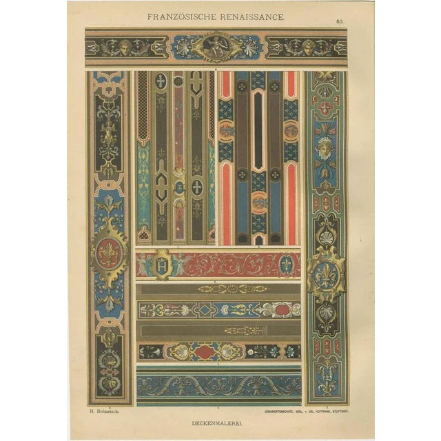 Set of 4 french renaissance prints by h. Dolmetsch from ornamentenschatz, 19th c. This exquisite set of four 19th-century...