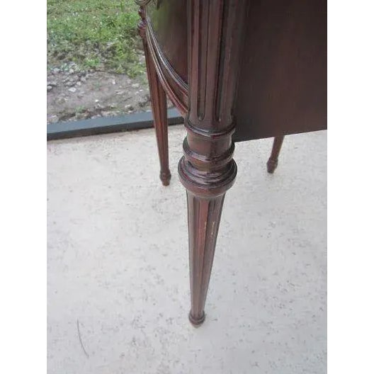 1910s Vintage Wood Side Table in Solid Dark Tone 2 Drawer by John Stuart Co For Sale - Image 5 of 13