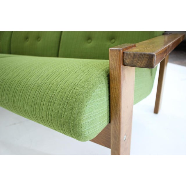 Czechoslovakian Three-Seater Beech Sofa, 1970s For Sale - Image 13 of 14