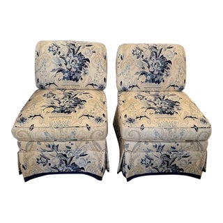 Pair of Charles Stewart Schumacher Aylesbury Vase Linen Attributed to Billy Baldwin For Sale