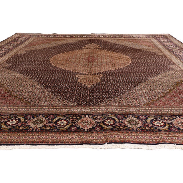 Vintage Persian Mahi Tabriz Rug - 09'11 x 12'08 For Sale - Image 4 of 11
