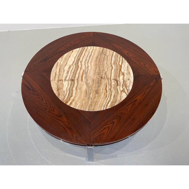 Danish Modern Round Rosewood and Marble Coffee Table from Bendixen Design, 1970s For Sale - Image 11 of 18