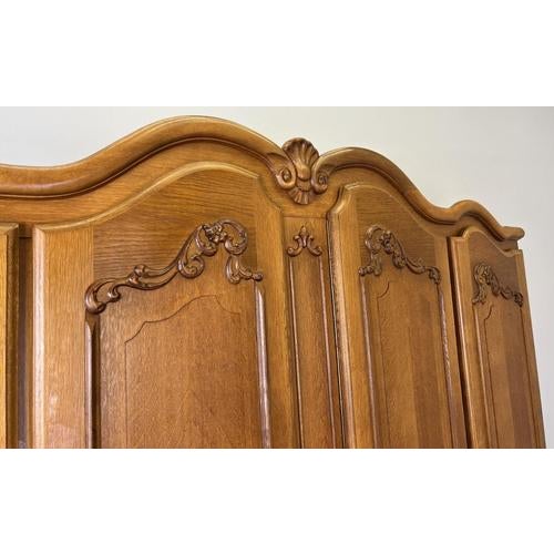 Vintage French Louis XVI Style Carved 4-Door Armoire For Sale - Image 3 of 15