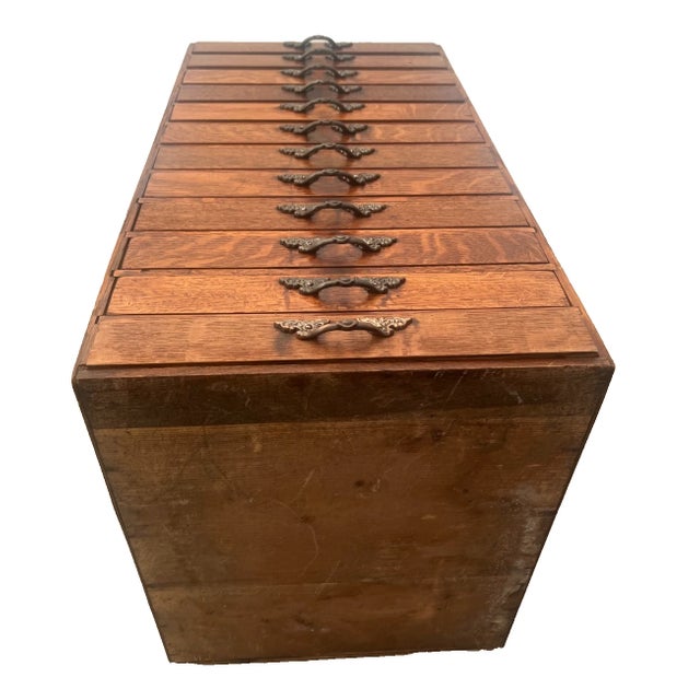 Vintage Printers Artist File Cabinet Twelve Drawers Chest Photography Storage For Sale - Image 12 of 12