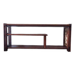 Brutalist Wooden Open Sideboard, 1970s For Sale