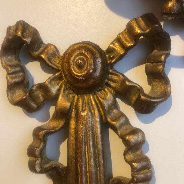 Wood Pair of Traditional Italian 2 Light Wood Carved Sconces For Sale - Image 7 of 12