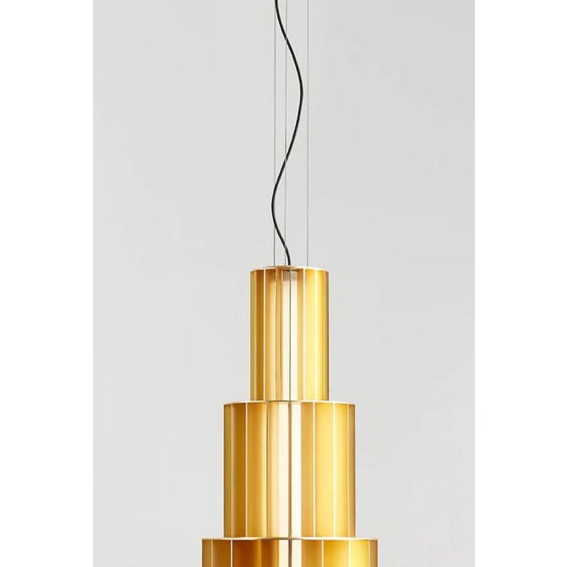 Metal Babel T Me Golden Suspended Lamp by Stephen Burks for Parachilna For Sale - Image 7 of 12
