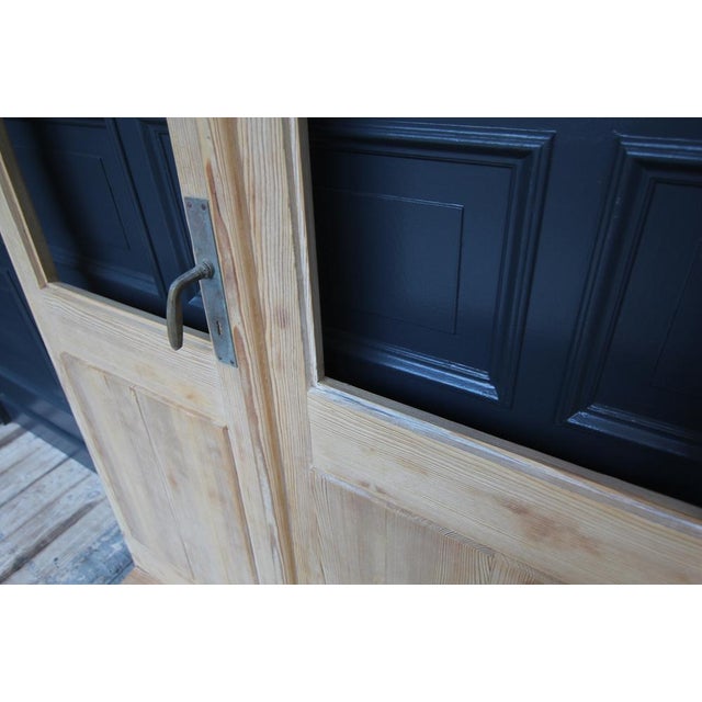 Wood Antique Double Door in Pine, 1890s For Sale - Image 7 of 18