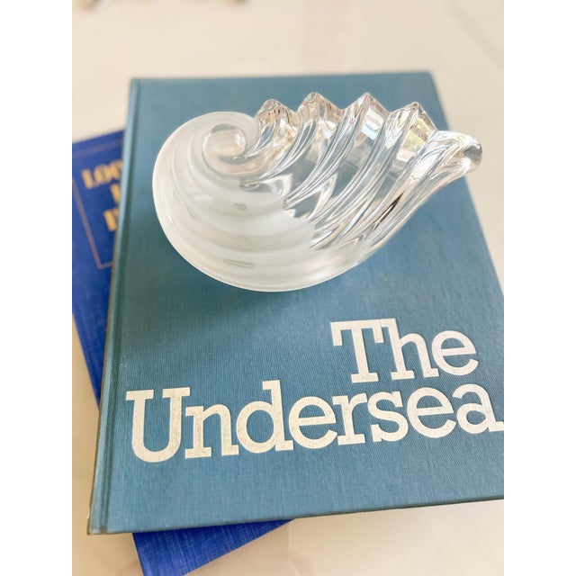 1970s Vintage Glass Shell Serving Dishes: Coastal Decor Trinket Box For Sale - Image 5 of 8