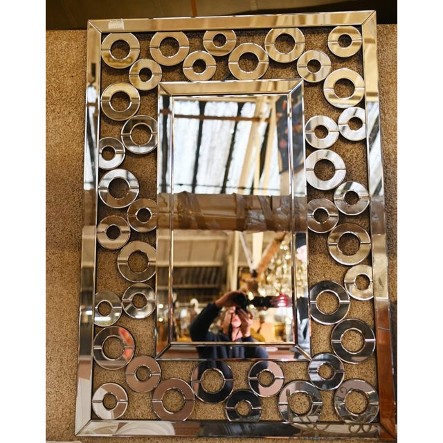 Art Deco Pier Glass Mirror with Circles For Sale - Image 3 of 7