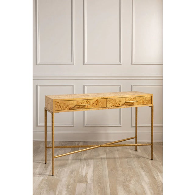 Mid-Century Modern Monarch Burlwood Console For Sale - Image 3 of 12