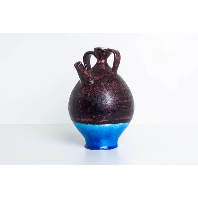 Mid-Century Modern 1955 Guido Gambone Two-Handled Spouted Jug For Sale - Image 3 of 8