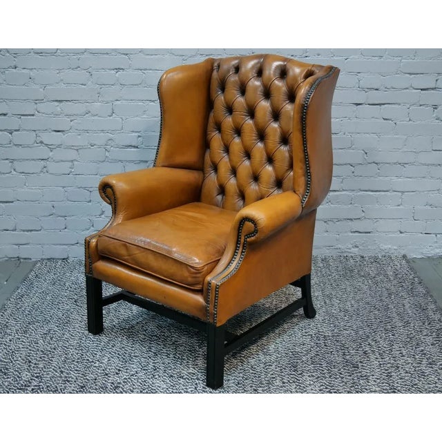Chesterfield Wingback Armchair, England, 1960s For Sale - Image 9 of 16