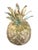 Iconic vintage pineapple ice bucket featuring a textured glass body and sculptural metal lid with dimensional frond...