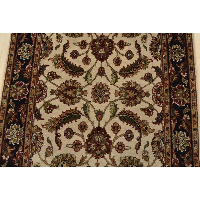 2020s Agra Runner 3’11” X 11’11” Ivory Wool Traditional Hand-Knotted Oriental Rug For Sale - Image 5 of 13