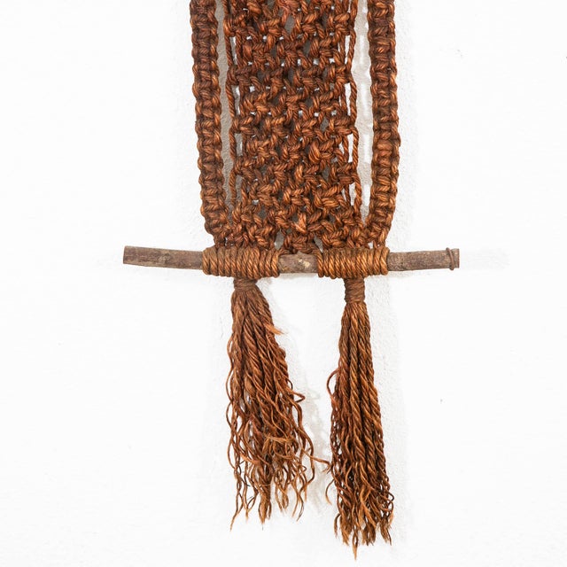 Mid Century Modern Macramé Owl American Artisan Hanging Original Wall Art Custom For Sale In Sacramento - Image 6 of 8