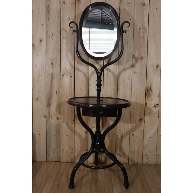 Exceptional vanity mirror by Joseph & Jacob Kohn, catalog 1904/1907. Art Nouveau period. Psychedelic mirror, beveled and...