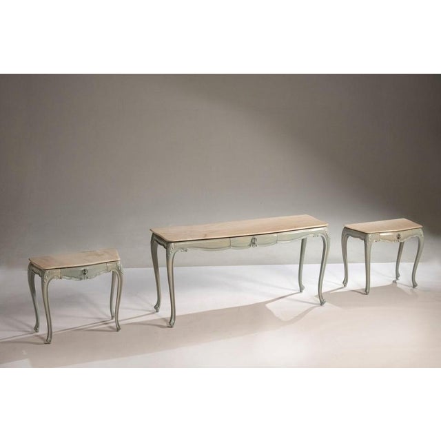 Vintage Dressing Table with Distressed Finish, 1970s, Set of 4 For Sale - Image 3 of 18