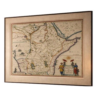 Antique Ethiopia Abyssinia Blue Map, 1642 For Sale