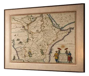 Antique Ethiopia Abyssinia Blue Map, 1642