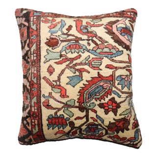 Ivory Antique Farahan Rug Pillow For Sale