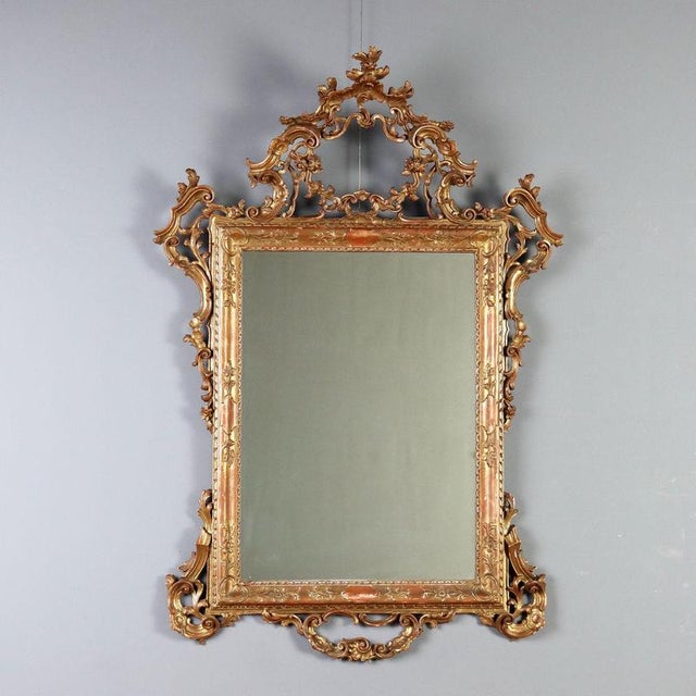Carved and Gilded Wood Mirror For Sale - Image 12 of 12