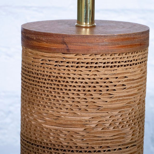 Rare cardboard and wood table lamp by Gregory Van Pelt For Sale In New York - Image 6 of 7