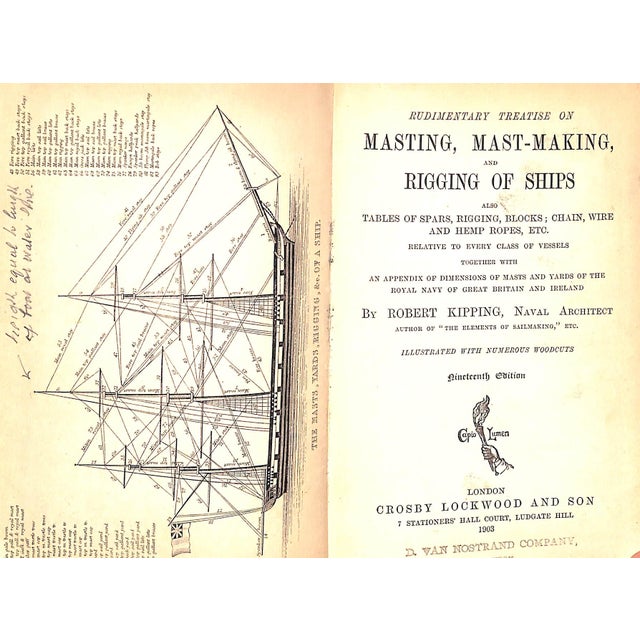 1900 - 1909 "Masting, Mast-Making and Rigging of Ships" 1903 Kipping, Robert For Sale - Image 5 of 10