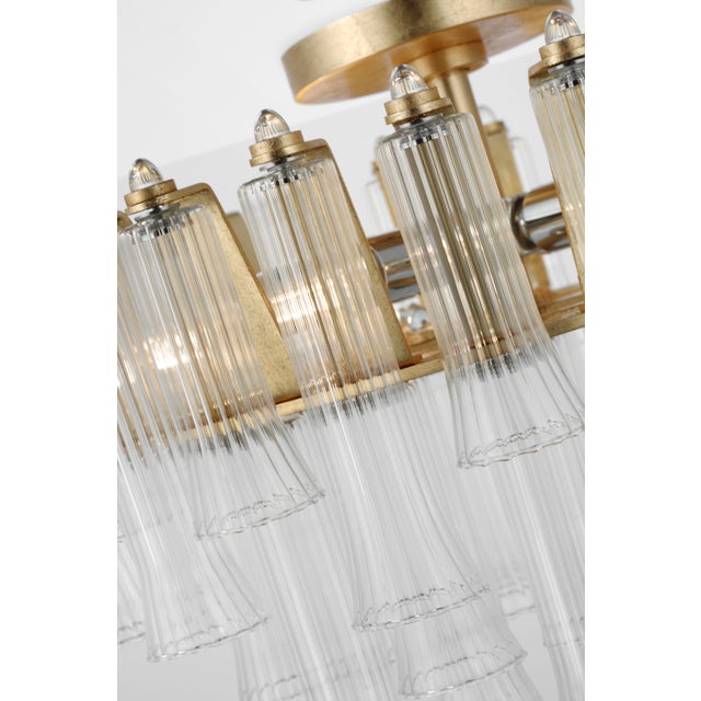 Traditional Julie Neill for Visual Comfort Signature Lorelei 18" Semi-Flush Mount in Gild with Clear Glass For Sale - Image 3 of 7