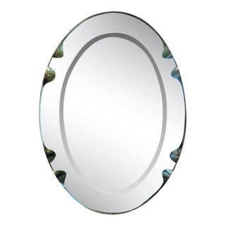 Mid-Century Cristal Arte Style Italian Oval Mirror For Sale