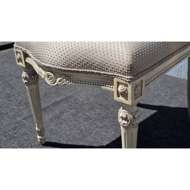 White 8 Vintage French Louis XV Gustavian White Chippendale Carved Chairs or 6 Chairs For Sale - Image 8 of 16