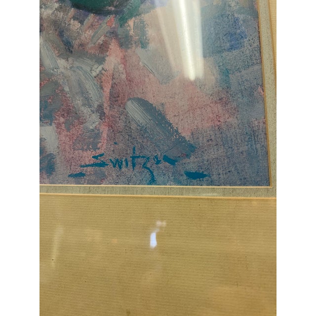 Modern Vintage Pastel Floral Still Life Signed & Framed For Sale - Image 3 of 5