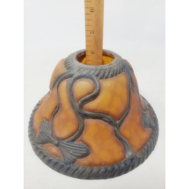 Glass Vintage Meyda Bent Glass Lampshade - Bows - Ribbon - 4" Tall - 8" Diameter For Sale - Image 7 of 12