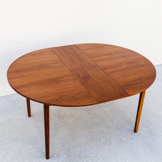 1960s 1960s Uncommon Danish Modern Two-Way Walnut Expandable Dining Table For Sale - Image 5 of 15