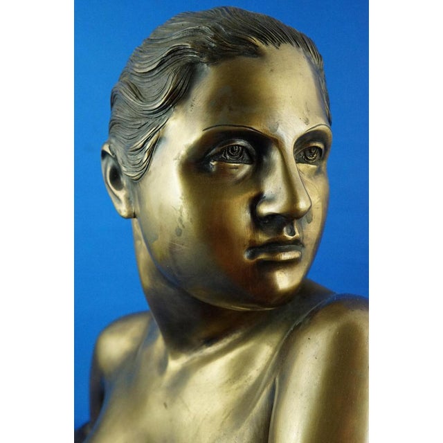 Vincenzo Gemito, Bust Sculpture of Nude Woman, 20th Century, Gilded Bronze For Sale - Image 16 of 18