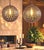 Gold Gold-Tone Metal Spheres, 15” Decorative Pair for Hanging or Stacking For Sale - Image 8 of 11