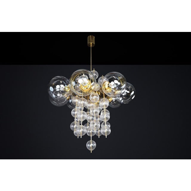 1960s Czech Brass and Glass Chandeliers, 1960s, Set of 6 For Sale - Image 5 of 18