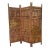 Vintage Carved Wood Fretwork 3 Panel Room Divider Screen For Sale