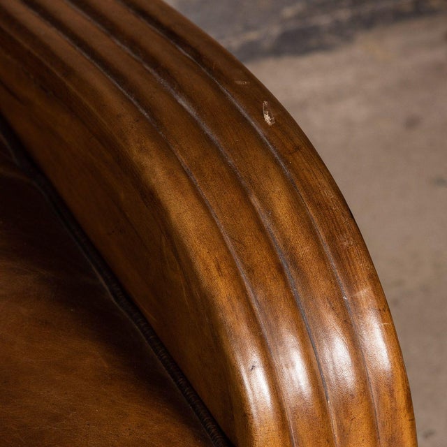 Art Deco Leather Tub Chairs & Sofa, 1920s, Set of 3 For Sale - Image 15 of 18