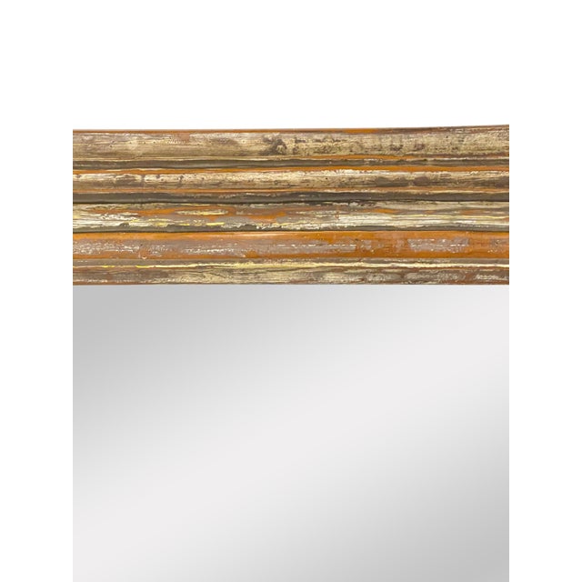 Mid 20th Century Neoclassical Style Gilt and Silvered Mirror with Carved Columns For Sale - Image 12 of 18