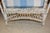Vintage White Wicker Wing Back Arm Chair W/ Blue Cushions & Coil Sprung Seat For Sale - Image 6 of 18