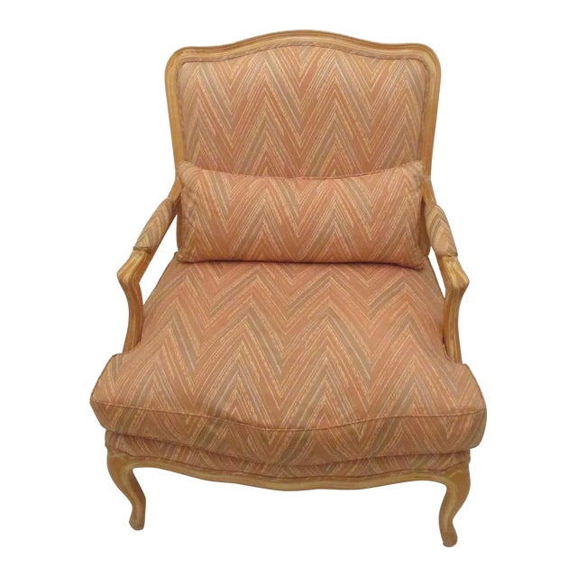 Vintage Mid Century Chevron Upholstered Chair For Sale