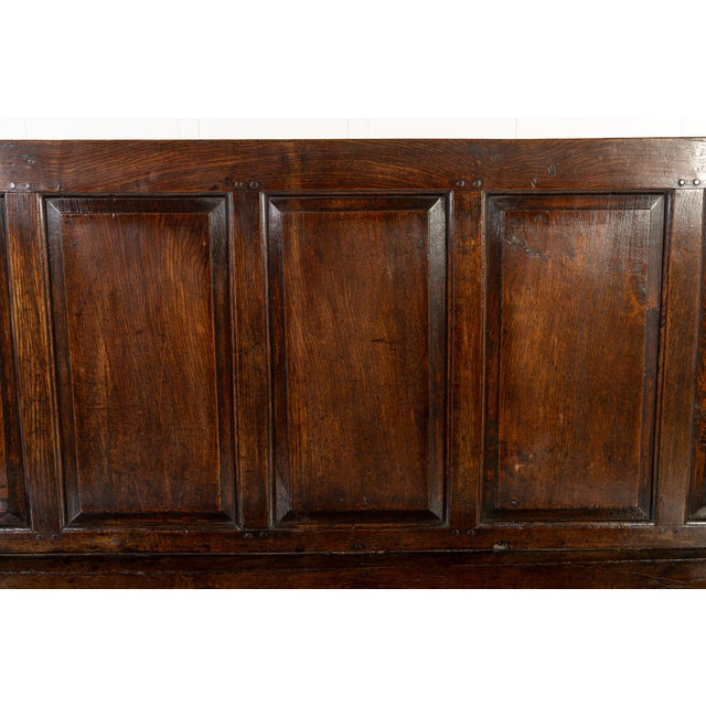 Antique English Settle in Oak For Sale - Image 5 of 9