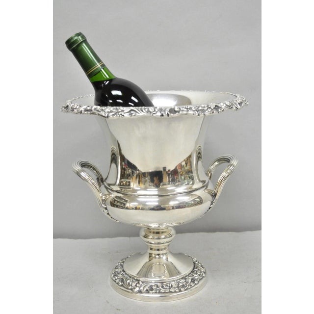 Vintage Webster Wilcox International Silver Co Silver Plated Trophy Cup Urn Champagne Chiller Ice Bucket. Circa Mid 20th...