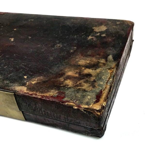 1900s Chinoiserie Leather Document Box For Sale - Image 11 of 13