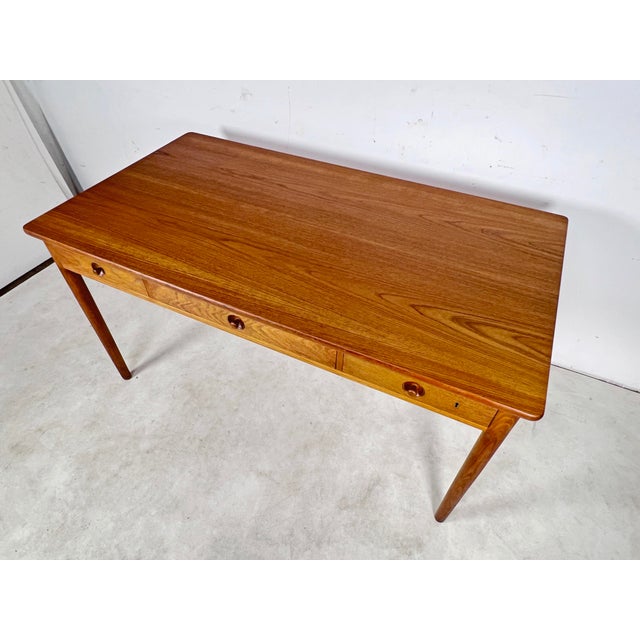 Mid-Century Modern C. 1950s Hans Wegner for Andreas Tuck Danish Desk in Teak and Oak For Sale - Image 3 of 8