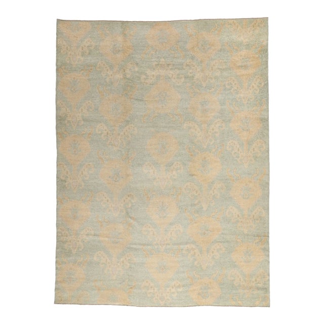 Vintage Modern Turkish Oushak Rug - 09'03 X 12'06 For Sale