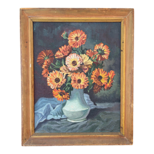 H. Berger Still Life Oil Painting on Canvas